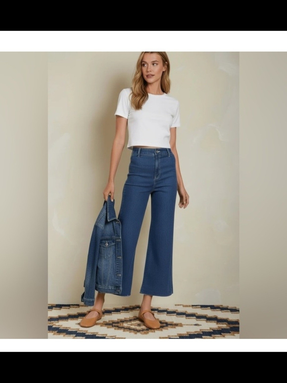 SALE! Zenana Outfitters Dark Blue Wide Leg Jeans